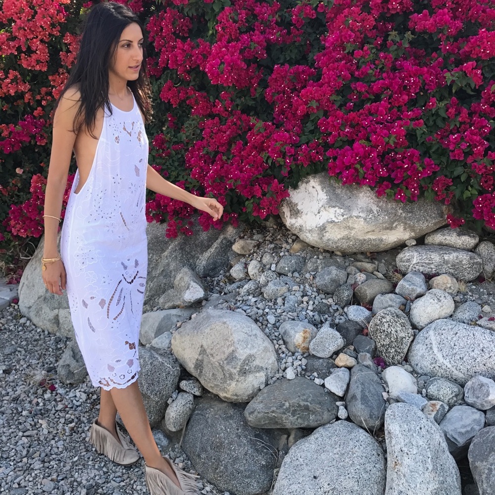 Free People white embroidered dress